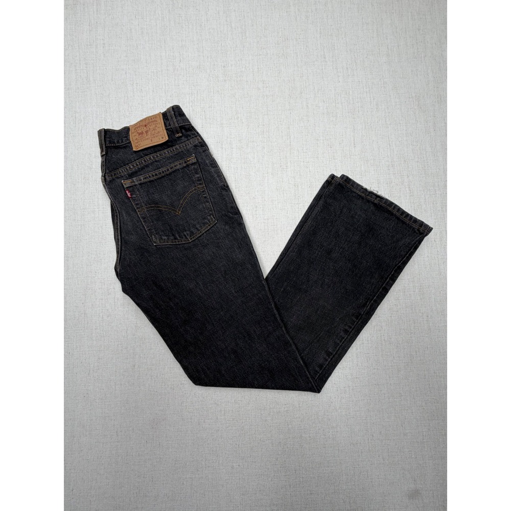 VTG 90s Levis 517 Boot Cut Low Rise Jean Faded Black Made in USA 11 JR.M 31x33.5